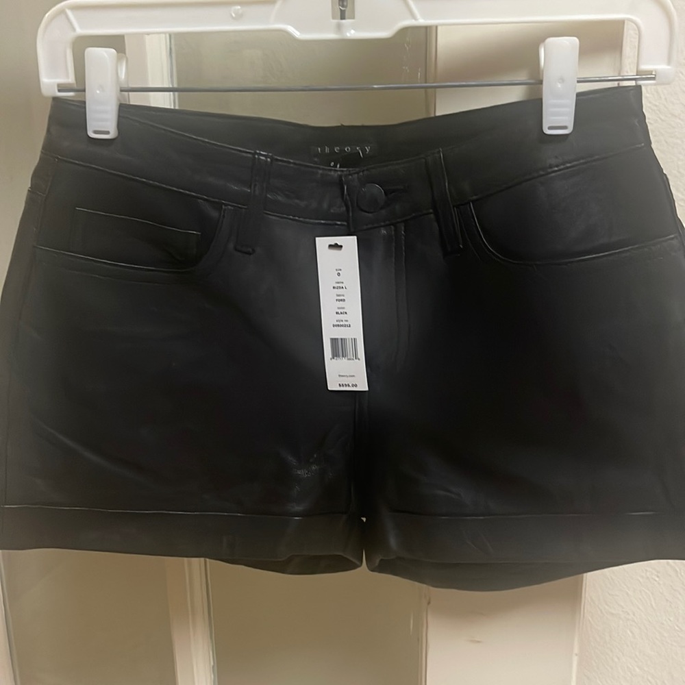 Theory Leather Shorts